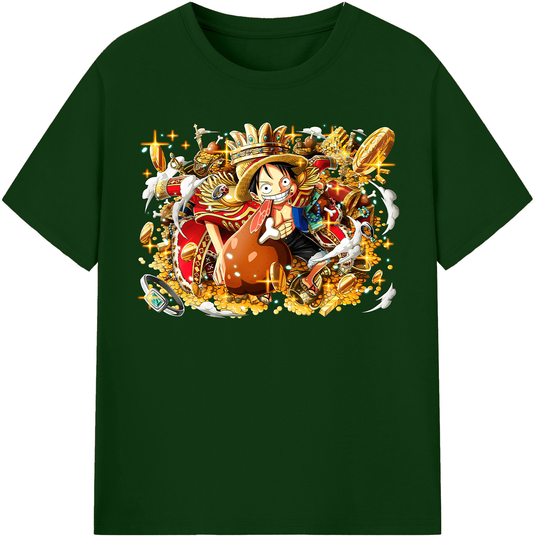 ワンピース モンキー・D・ルフィ ONE PIECE Monkey D. Luffy 綿100％半袖Tシャツ（フロントプリント）
